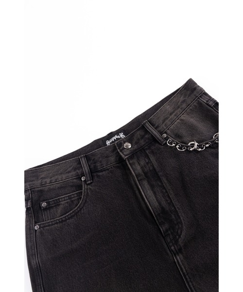 SUPPLIER(サプライヤー)の「デニム|Switching Pierced Baggy Jeans|SUPPLIER(デニムパンツ・メンズ・ブラック/ブルー・SMALL/MEDIUM/LARGE/X-LARGE)」の12枚目の写真