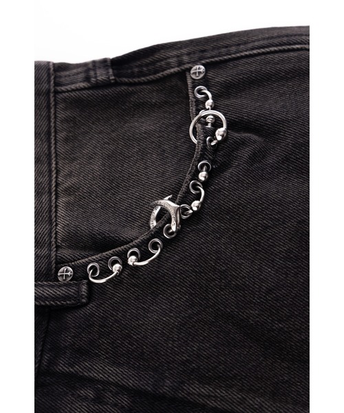 SUPPLIER(サプライヤー)の「デニム|Switching Pierced Baggy Jeans|SUPPLIER(デニムパンツ・メンズ・ブラック/ブルー・SMALL/MEDIUM/LARGE/X-LARGE)」の6枚目の写真