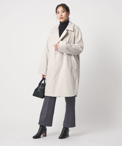 セール】ニットビーバー ステンカラーコート ＜A DAY IN THE LIFE