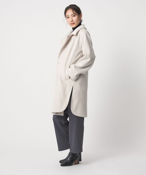 セール】ニットビーバー ステンカラーコート ＜A DAY IN THE LIFE