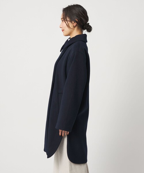 A DAY IN THE LIFE UNITED ARROWS(アデイインザライフユナイテッドアローズ)の「ニットビーバー ステンカラーコート <A DAY IN THE LIFE>(ステンカラーコート・レディース・ナチュラル/その他1/ネイビー・FREE)」の10枚目の写真
