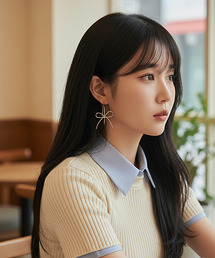 【Sonu jewelry(ソヌジュエリー)】リボンモチーフ ワイドフープピアス oku-pier22-5【RBTS】