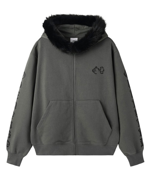 OY/オーワイ』GOTHIC CROSS FAUX FUR HOODIE ZIP UP/ゴシッククロス