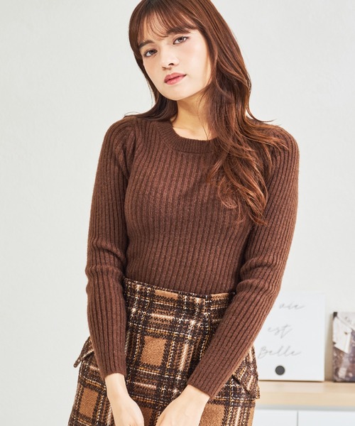 MISCH MASCH(ミッシュマッシュ)の「ZOZO限定 金ボタンケープ2wayニット(ニット/セーター・レディース・ブラウン/ホワイト・フリ-)」の10枚目の写真