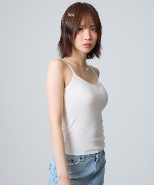 UNKNOWN PLANET（アンノウンプラネット）の「レースノースリーブトップス ホワイト（Tシャツ/カットソー・レディース・その他・FREE）」の3枚目の写真