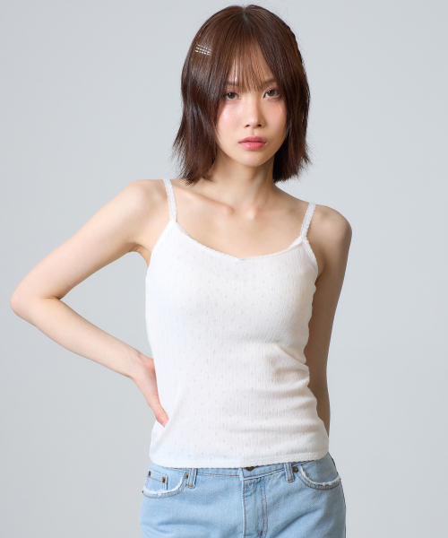 UNKNOWN PLANET（アンノウンプラネット）の「レースノースリーブトップス ホワイト（Tシャツ/カットソー・レディース・その他・FREE）」の4枚目の写真
