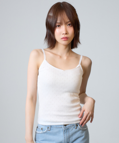 UNKNOWN PLANET（アンノウンプラネット）の「レースノースリーブトップス ホワイト（Tシャツ/カットソー・レディース・その他・FREE）」の5枚目の写真