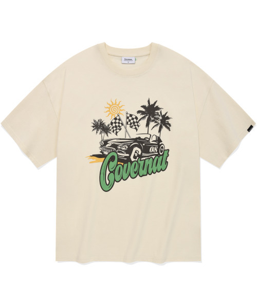 COVERNAT(カバーナット)の「レーシングカ Tシャツ アイボリー(Tシャツ/カットソー・レディース・その他・MEDIUM/SMALL/X-LARGE/X-SMALL/XX-LARGE/LARGE)」の1枚目の写真