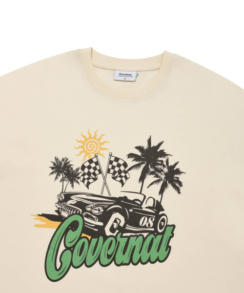 COVERNAT(カバーナット)の「レーシングカ Tシャツ アイボリー(Tシャツ/カットソー・レディース・その他・MEDIUM/SMALL/X-LARGE/X-SMALL/XX-LARGE/LARGE)」の3枚目の写真