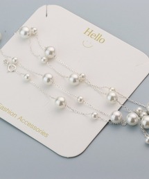 nico nico（ニコニコ）の「【 nico nico / ニコニコ 】幾何パールモチーフの十字チェーンネックレス（ネックレス）」