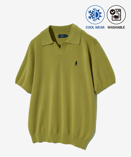 YALE(イェール)の「コンフォートクールスリットネックポロニットオリーブ(Tシャツ/カットソー・レディース・その他・SMALL/MEDIUM/LARGE/X-LARGE)」の2枚目の写真