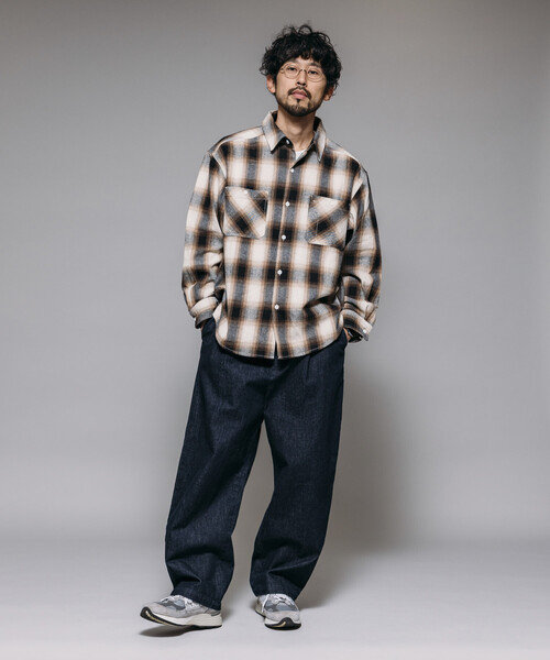 FREAK'S STORE（フリークスストア）の「FREAK'S STORE/フリークスストア チェック フランネル ワークシャツ（シャツ/ブラウス・メンズ・ブラック/ワインレッド/ブラウン・LARGE/MEDIUM）」の9枚目の写真