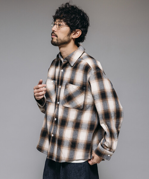 FREAK'S STORE（フリークスストア）の「FREAK'S STORE/フリークスストア チェック フランネル ワークシャツ（シャツ/ブラウス・メンズ・ブラック/ワインレッド/ブラウン・LARGE/MEDIUM）」の7枚目の写真