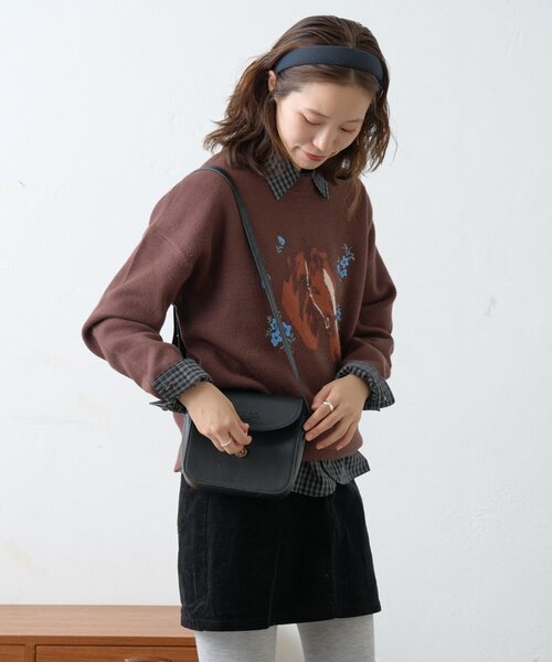 GEVACO（ゲバコ）の「【GEVACO】フラワーホースジャガードニット（ニット/セーター・レディース・ブラウン/レッド・ONE SIZE）」の8枚目の写真