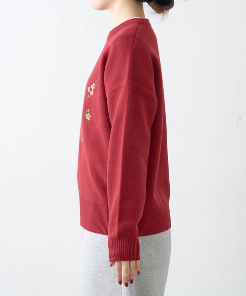 GEVACO（ゲバコ）の「【GEVACO】フラワーホースジャガードニット（ニット/セーター・レディース・ブラウン/レッド・ONE SIZE）」の15枚目の写真