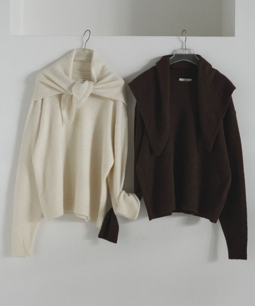 anuke（アンヌーク）の「anuke Layered Scarf Knit（ニット/セーター