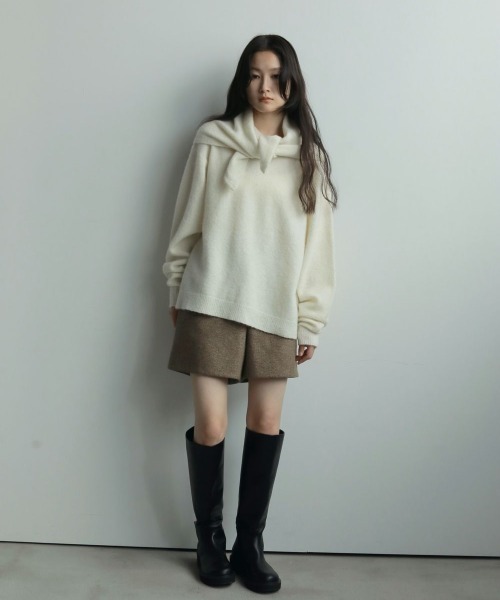 anuke Layered Scarf Knit（ニット/セーター）｜anuke（アンヌーク）の