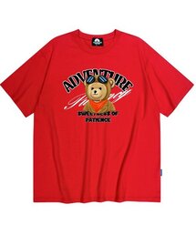 パイロットベアグラフィックTシャツ - レッド