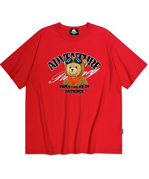 TRIPSHION(トリップション)の「パイロットベアグラフィックTシャツ - レッド(Tシャツ/カットソー・メンズ・その他・LARGE/MEDIUM/X-LARGE)」の1枚目の写真