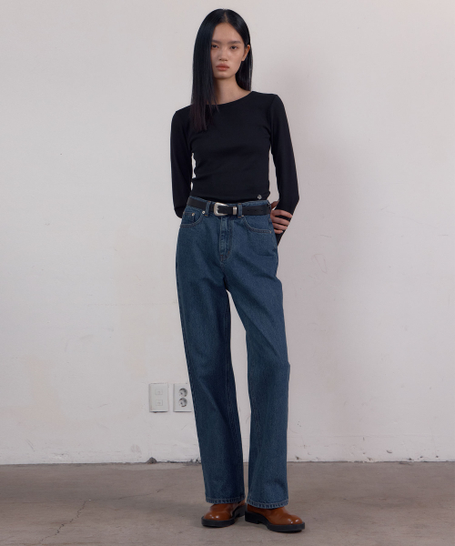 38COMEONCOMMON(38カモンコモン)の「Symbol Straight Denim Pants (Blue)(その他パンツ・レディース・その他・LARGE)」の1枚目の写真