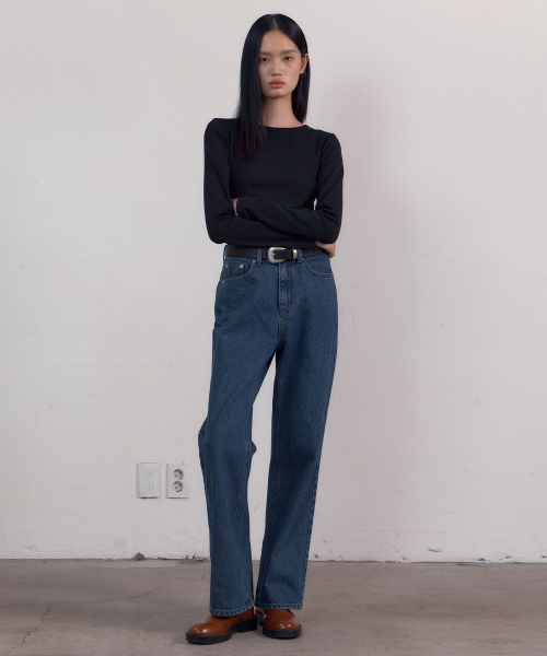 38COMEONCOMMON(38カモンコモン)の「Symbol Straight Denim Pants (Blue)(その他パンツ・レディース・その他・LARGE)」の2枚目の写真