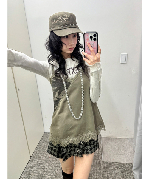 HETIT(ヘティ)の「コットンレーススリップ(カモ)(Tシャツ/カットソー・レディース・その他・FREE)」の4枚目の写真
