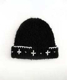 RUBATI（ルバティ）の「花刺繍ハンドステッチビーニー_ブラック（ニットキャップ/ビーニー）」