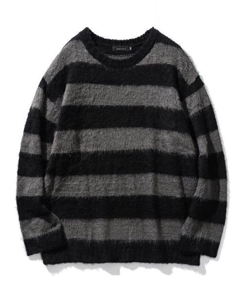 VASTIC(バスティック)の「ブラシストライプニット_ブラック/チャコール(ニット/セーター・メンズ・その他・MEDIUM/LARGE)」の2枚目の写真