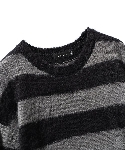 VASTIC(バスティック)の「ブラシストライプニット_ブラック/チャコール(ニット/セーター・メンズ・その他・MEDIUM/LARGE)」の4枚目の写真