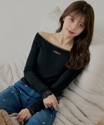 Chico | カップ付きレースコンパクトトップス(Tシャツ/カットソー)