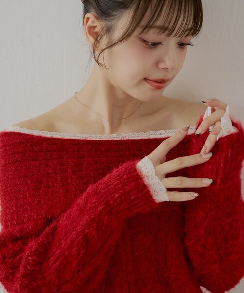 Chico（チコ）の「カップ付きレースコンパクトトップス（Tシャツ/カットソー・レディース・グレー/ブラック/アイボリー/ピンク・MEDIUM/SMALL）」の19枚目の写真