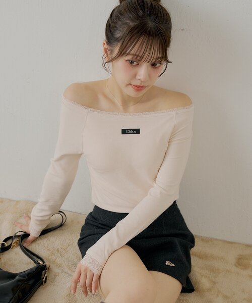 Chico(チコ)の「カップ付きレースコンパクトトップス(Tシャツ/カットソー・レディース・グレー/ブラック/アイボリー/ピンク・MEDIUM/SMALL)」の16枚目の写真