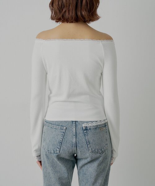 Chico(チコ)の「カップ付きレースコンパクトトップス(Tシャツ/カットソー・レディース・グレー/ブラック/アイボリー/ピンク・MEDIUM/SMALL)」の19枚目の写真