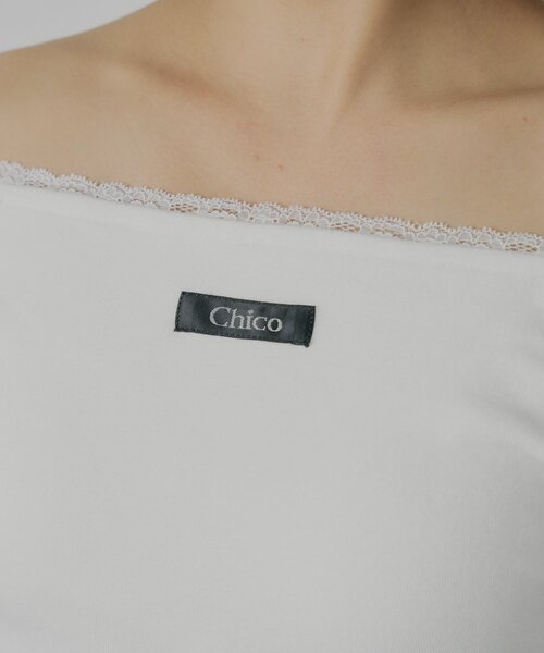 Chico(チコ)の「カップ付きレースコンパクトトップス(Tシャツ/カットソー・レディース・グレー/ブラック/アイボリー/ピンク・MEDIUM/SMALL)」の21枚目の写真