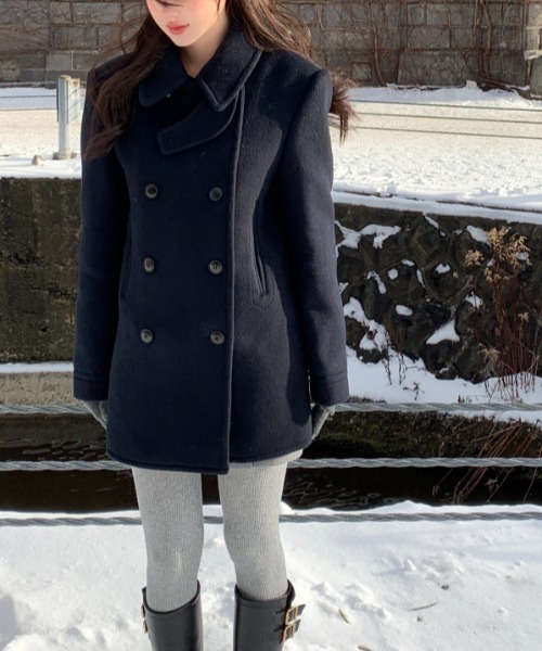 ダブルブレストメルトンジャケット（ピーコート）｜FAVORITO