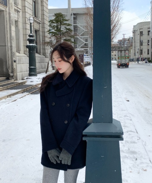 ダブルブレストメルトンジャケット（ピーコート）｜FAVORITO