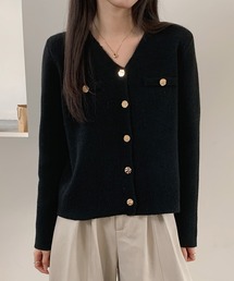 SAISON DE PAPILLON（セゾンドパピヨン）の「Vネックのショート丈ニットカーディガン（カーディガン/ボレロ）」