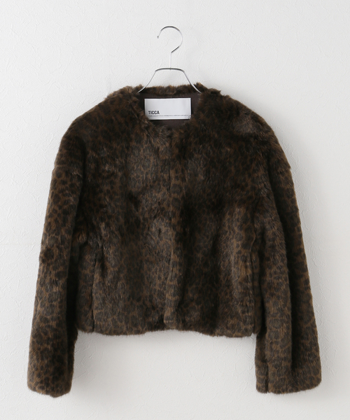 セール】TICCA / ティッカ レオパードファーショートコート（その他
