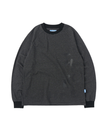 EIGHTS Striped LS Tee - Black