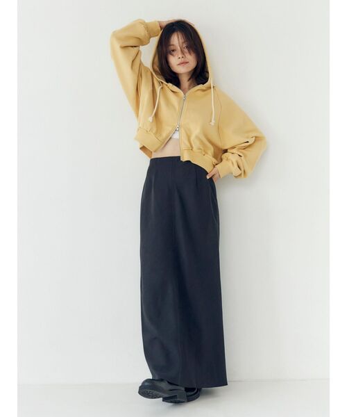 Ungrid（アングリッド）の「ダブルジップショートパーカー（パーカー・レディース・チャコールグレー/イエロー/ライトグレー・FREE）」の8枚目の写真