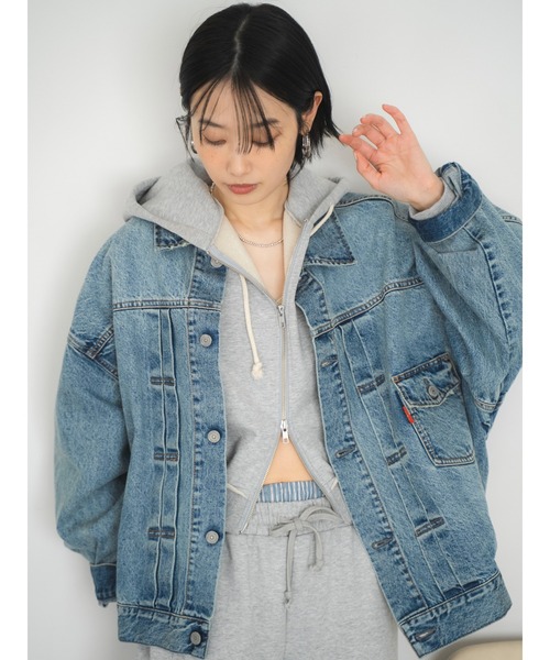 Ungrid（アングリッド）の「ダブルジップショートパーカー（パーカー・レディース・チャコールグレー/イエロー/ライトグレー・FREE）」の4枚目の写真