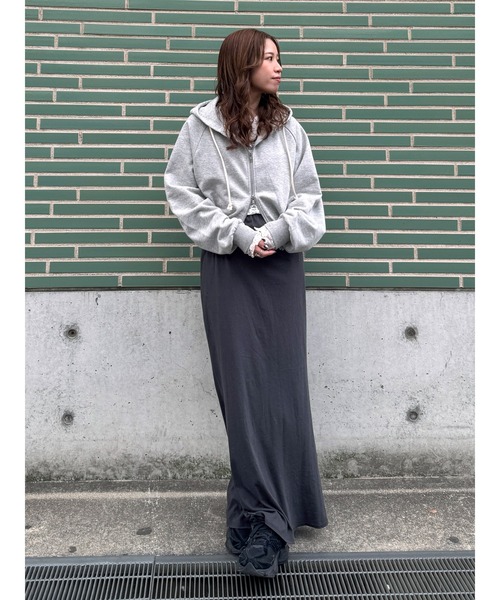 Ungrid（アングリッド）の「ダブルジップショートパーカー（パーカー・レディース・チャコールグレー/イエロー/ライトグレー・FREE）」の9枚目の写真