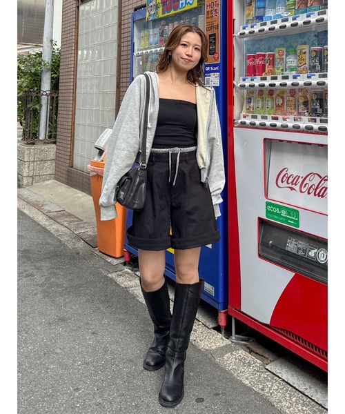 Ungrid（アングリッド）の「ダブルジップショートパーカー（パーカー・レディース・チャコールグレー/イエロー/ライトグレー・FREE）」の10枚目の写真