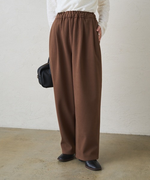 PUAL CE CIN(ピュアルセシン)の「ストレッチ起毛コクーンパンツ(その他パンツ・レディース・ブラウン/ブラック・FREE)」の2枚目の写真