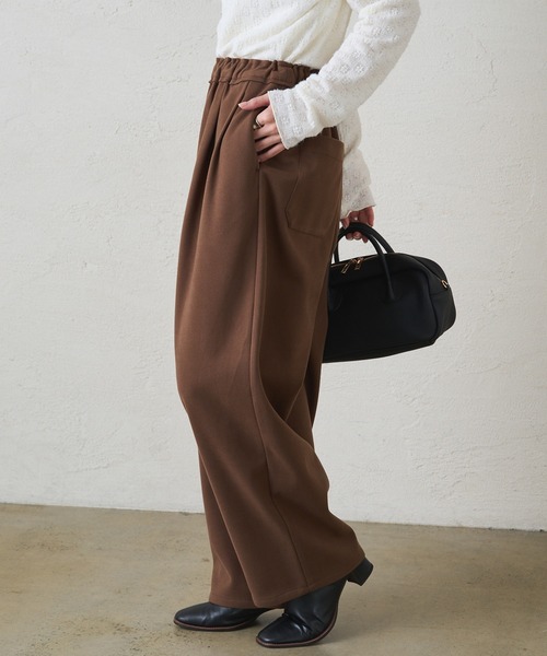 PUAL CE CIN(ピュアルセシン)の「ストレッチ起毛コクーンパンツ(その他パンツ・レディース・ブラウン/ブラック・FREE)」の4枚目の写真