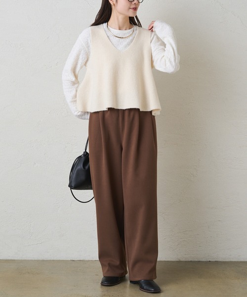 PUAL CE CIN(ピュアルセシン)の「ストレッチ起毛コクーンパンツ(その他パンツ・レディース・ブラウン/ブラック・FREE)」の6枚目の写真