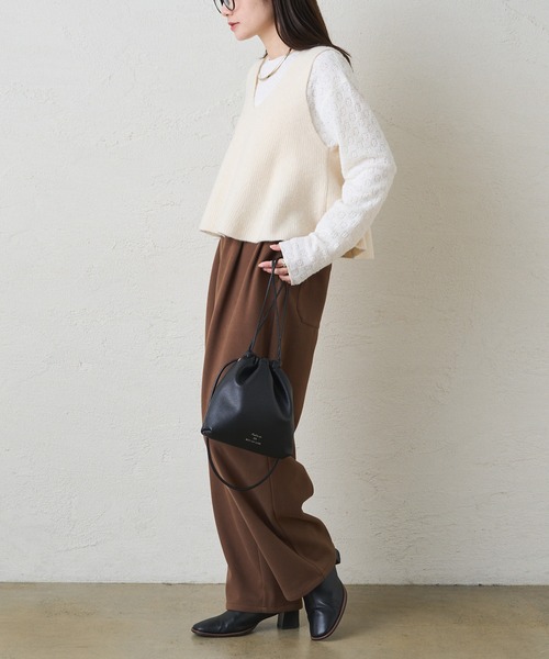 PUAL CE CIN(ピュアルセシン)の「ストレッチ起毛コクーンパンツ(その他パンツ・レディース・ブラウン/ブラック・FREE)」の7枚目の写真