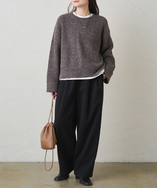 PUAL CE CIN(ピュアルセシン)の「ストレッチ起毛コクーンパンツ(その他パンツ・レディース・ブラウン/ブラック・FREE)」の12枚目の写真