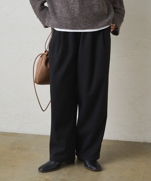 PUAL CE CIN(ピュアルセシン)の「ストレッチ起毛コクーンパンツ(その他パンツ・レディース・ブラウン/ブラック・FREE)」の9枚目の写真