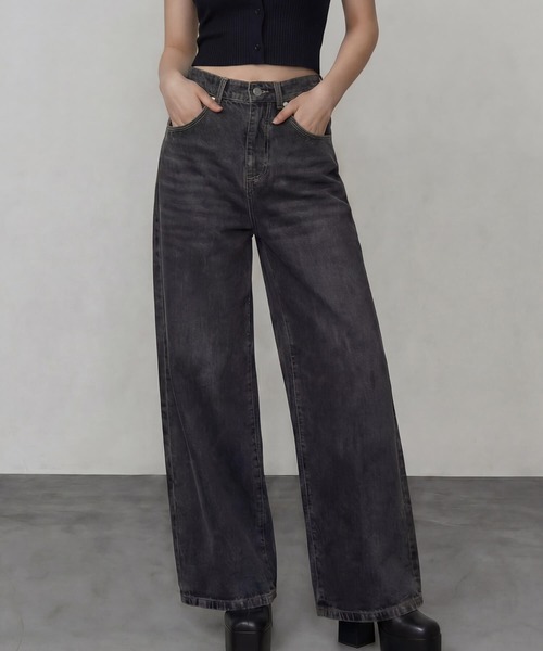 DURAS（デュラス）の「バックトライアングルカットデニムパンツ（デニムパンツ・レディース・インディゴブルー/ブラック・S-M/M-L）」の7枚目の写真